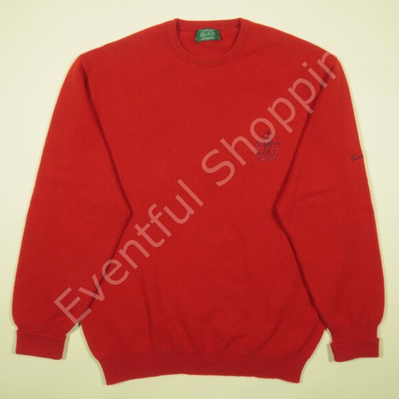 Peter Scott Royal County Down Golf Club Sweater Mens 2XL Red Wool Angora - Picture 2 of 7
